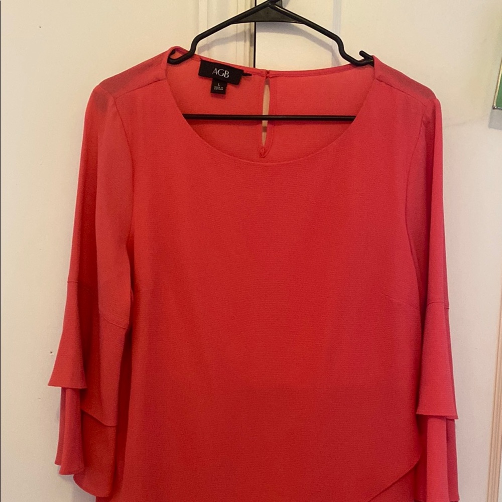 AGB Women's Pink Layered Top